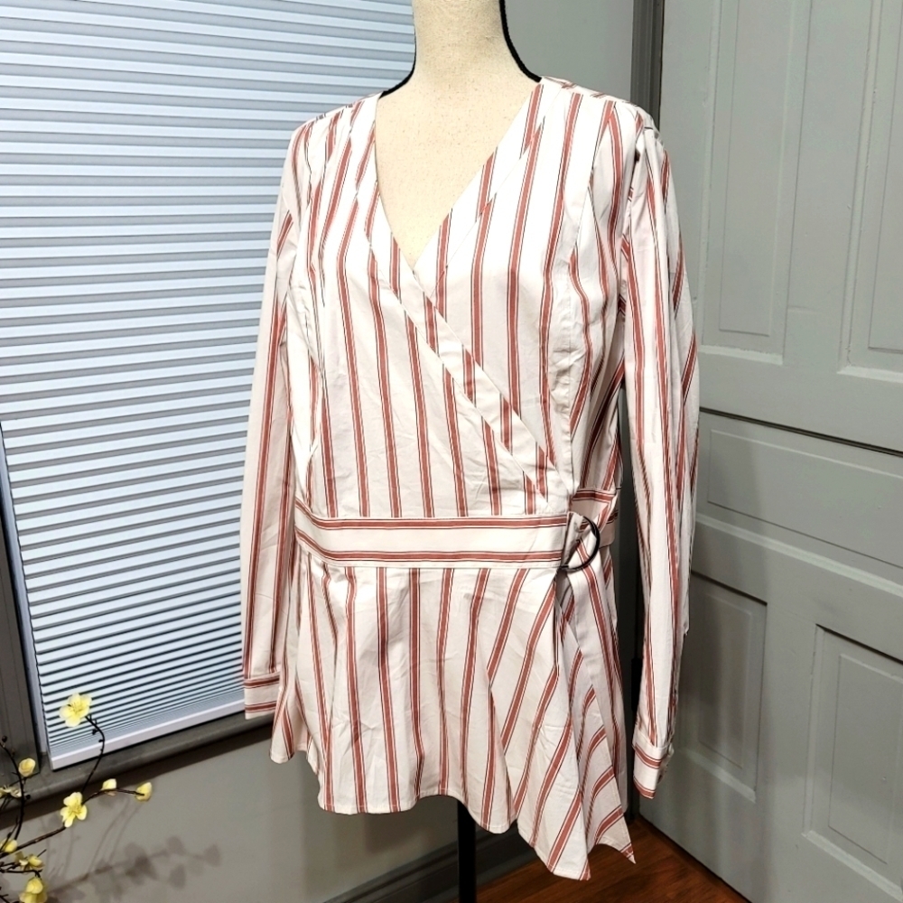 LANE Bryant Faux Wrap Stretch Pullover Top